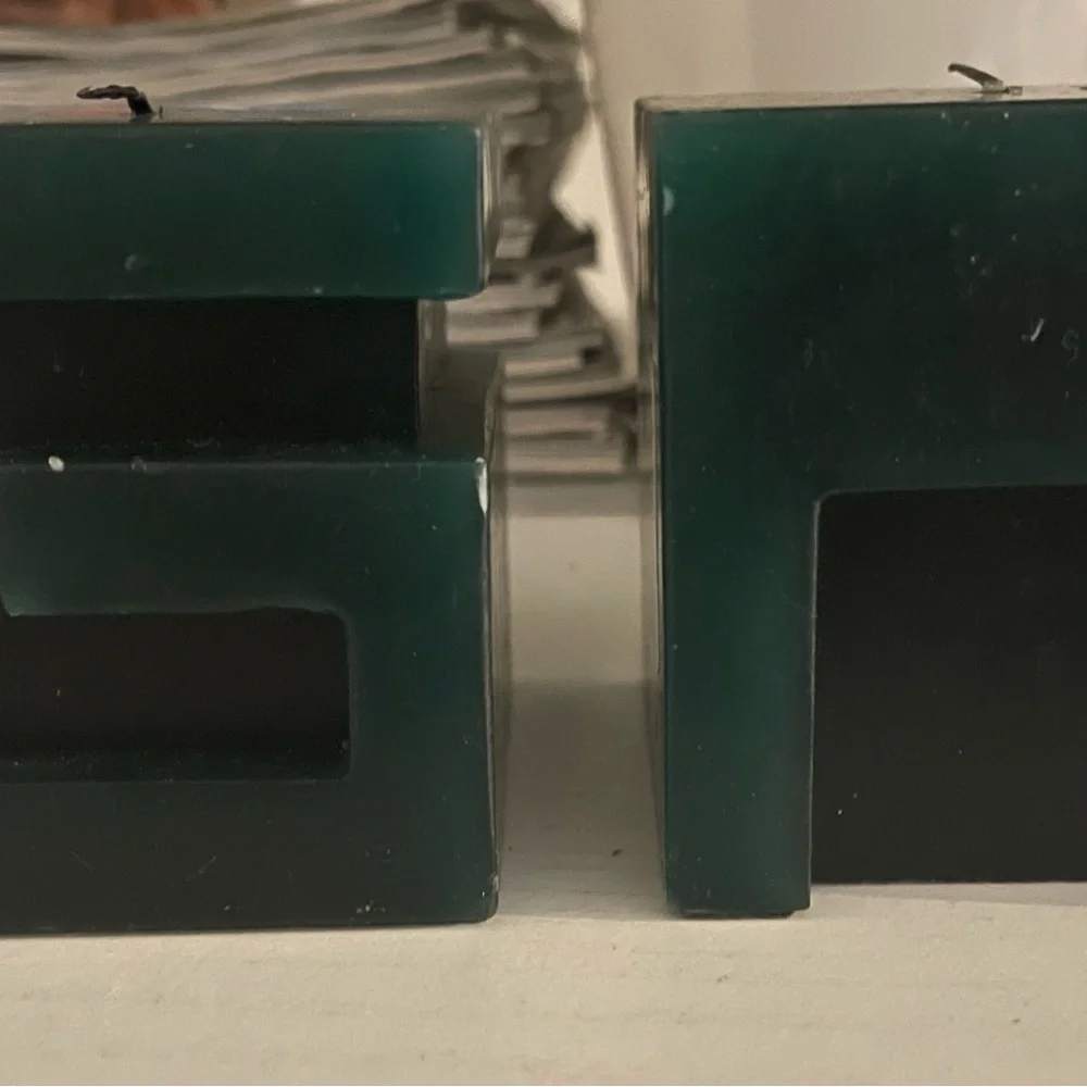 Green Block Candle Set - Picture 1 of 3